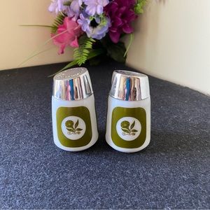 Vintage Salt and Pepper Shakers DripCut Starline Green Morning Santa Barbara